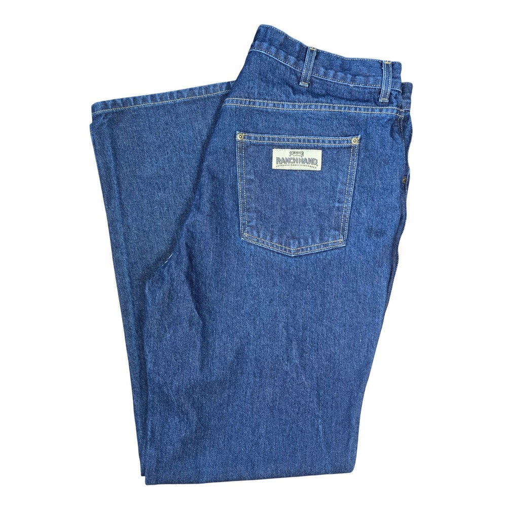Schaefer Ranch Hand Dungarees Men's 38x32 Dark Wash Denim Jeans Made in USA